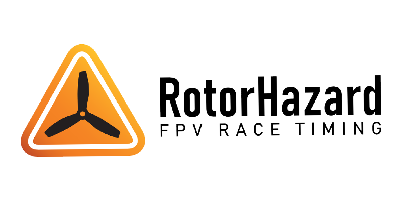 Rotorhazard FPV Race timing logo with orang hazard and propellor inside